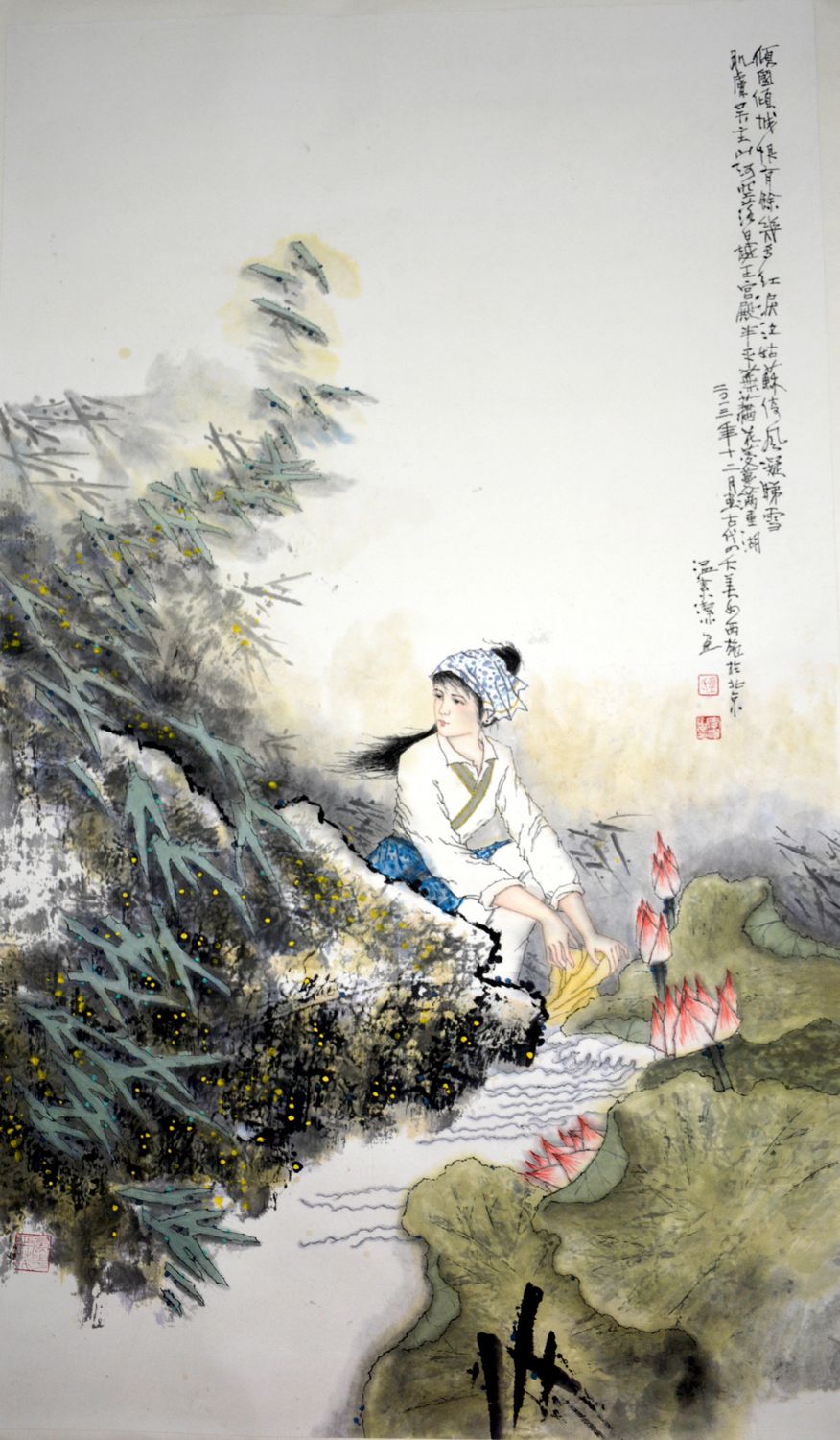 西施浣纱·竖幅
